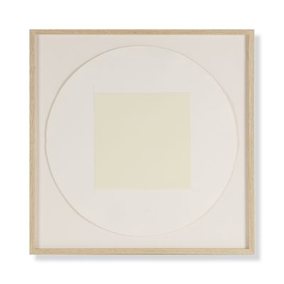 an image of a white square in a wooden frame