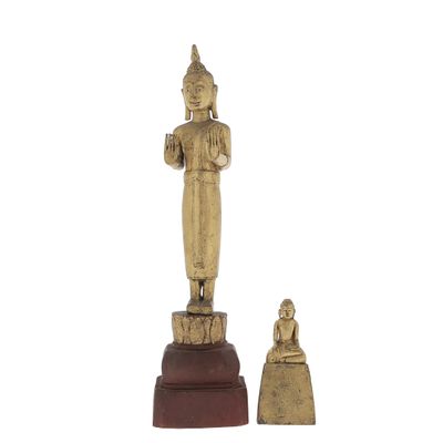 Petit bouddha d'accueil En bois doré