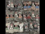 many bags of food that are sitting on a table