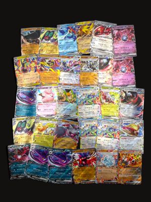 many different types of pokemon cards on the table