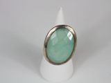 sterling silver ring with green agite