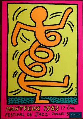 a poster for a concert in paris with a man jumping over a snake