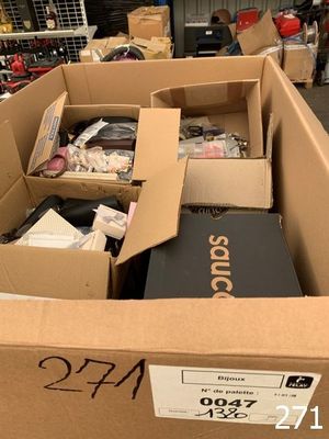 many boxes of electronics in the store for sale
