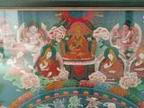 a picture of a painting on the wall of a buddhist temple