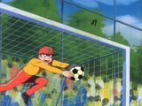 une illustration représentant un gardien de but de football en train d'arrêter un ballon