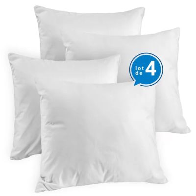 Lot de 3 coussins blancs, avec 4 coussins de chaque côté