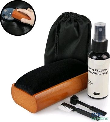 a picture of a cleaning kit with a brush and a bottle of cleaner