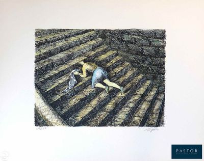 a picture of a drawing of a man laying on the ground
