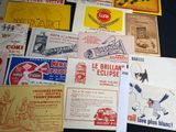 many different types of advertising cards on the table