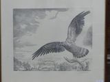 an image of a drawing of a bird flying over a field