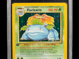 a close up of a pokemon card on a black background