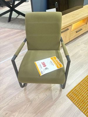 Fauteuil tissu kaki H&H modèle ANGELICA - Photo 1