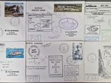 a lot of stamps that are on a table