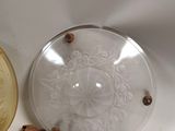 two plates that are sitting side by side on a table