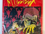 the cover of a comic book with an image of a demon holding a sign