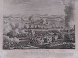 an old picture of a battle with a large group of men