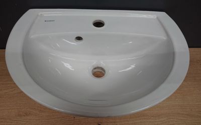 Lavabo mural GEBERIT, 50x35cm, en céramique blanche - retour…