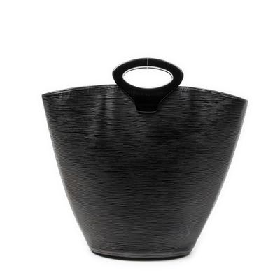 Sac seau Louis Vuitton en cuir Epi noir
