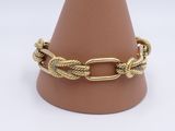 gold plated bracelet with a large link and a thick chain