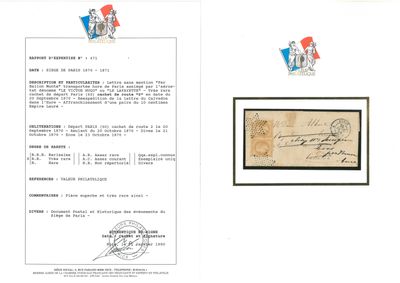 Ballon Monté LAFAYETTE ou VICTOR HUGO - Courrier retardé:  Paire du 10