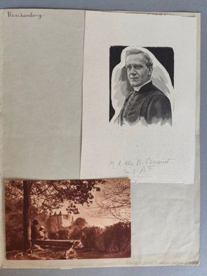 une vieille photo d'une femme voilée et une photo d'un homme