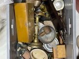 a box full of assorted items sitting on a table