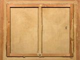 a picture of an old window with a wooden frame