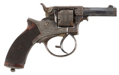 a close up of a gun on a white background with a white background