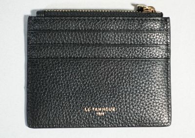 LE TANNEUR Porte carte en cuir noir