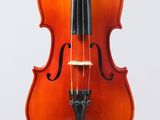 a close up of a violin with a bow on a white background