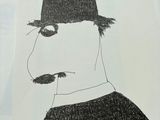 a drawing of a man wearing a top hat