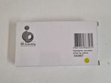 a white card with a barcode on it sitting on a table