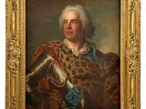 a painting of a man in a leopard print outfit holding a sword