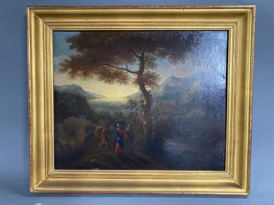 an image of a painting of a man and a woman in a landscape