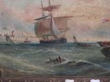 a picture of a painting of a ship in the water