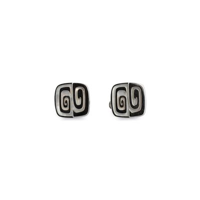 BULGARI Paire de boutons de manchettes en or gris 750‰, les …