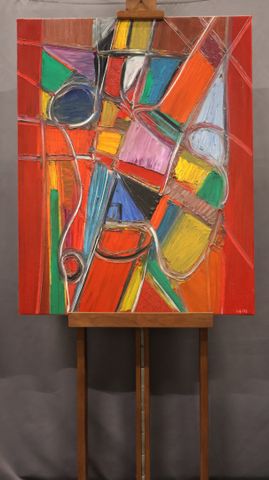 Bruno CANTAIS (né en 1966) « Modern face ». Huile sur toile. Sign...