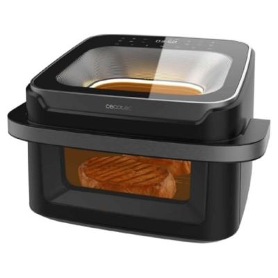 une photo d'une friteuse à air chaud noire contenant des aliments
