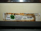 a close up of a label on a machine
