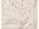 an image of a drawing of a man and woman in a boat