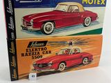 an image of a book with a picture of a red car and a red car