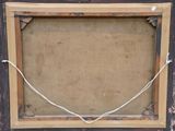 an old picture frame with a rope hanging from it ' s side