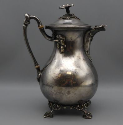 Christofle, verseuse modèle lisse, cafetière en métal argent…
