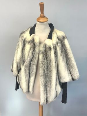 un gros plan sur un mannequin vêtu d'un manteau de fourrure