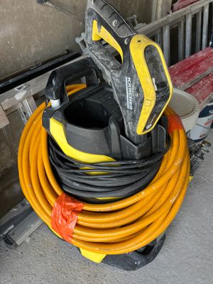 a yellow and black hose and a black and yellow hose