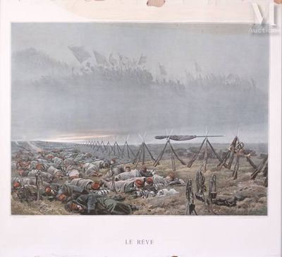 an image of a painting of a military scene with soldiers and horses