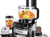 a food processor that is sitting next to a blender