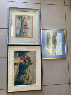 COLIN Louis (XXe). Paysages. Ensemble de trois aquarelles. - Photo 1