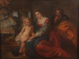 an image of a painting of a woman holding a baby