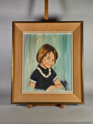 Hugues GHIGLIA (XXe siècle). Portrait de fillette.